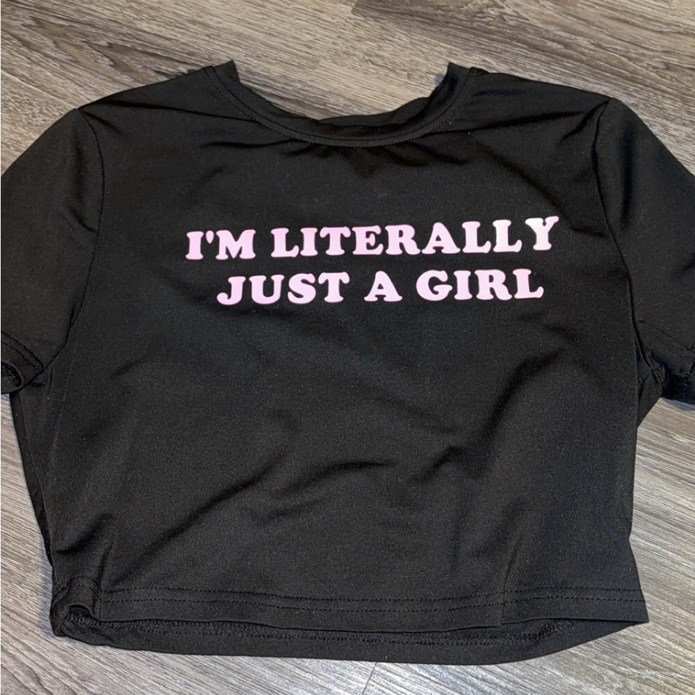 im literally just a girl crop top